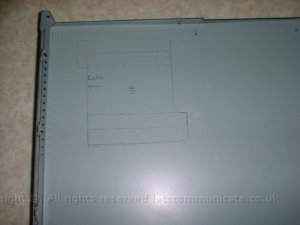 2 Pre Custom Hard Drive Mount.jpg - Once the Opus was installed and taking the harddrive space up I needed to find some where else. I used an old laptop drive and had it mounts welded to the lid of the case